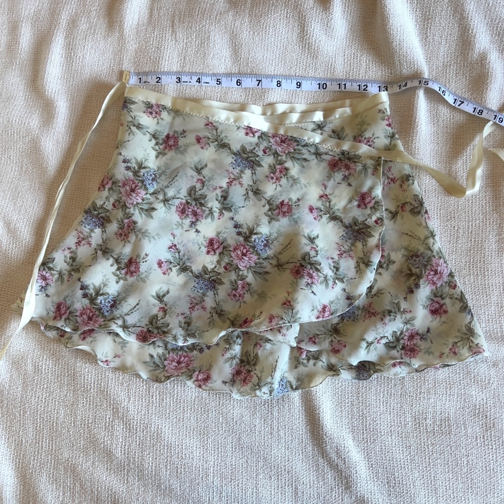 BEAUTIFUL floral cream wrap ballet skirt